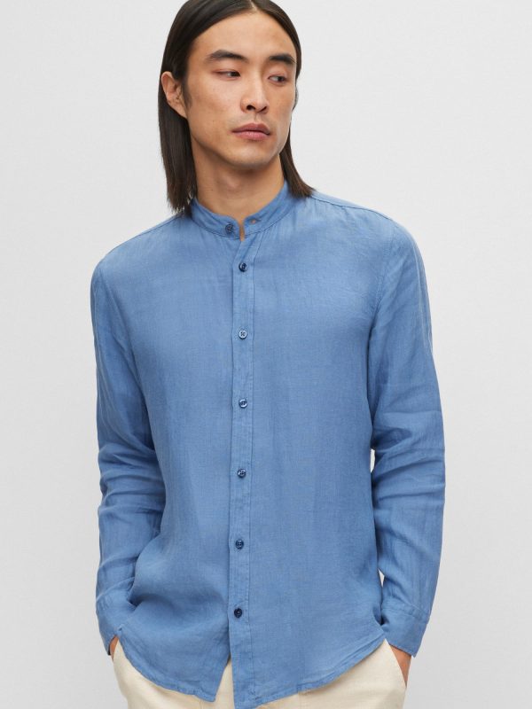 Camisa regular fit de lino puro - HUGO BOSS