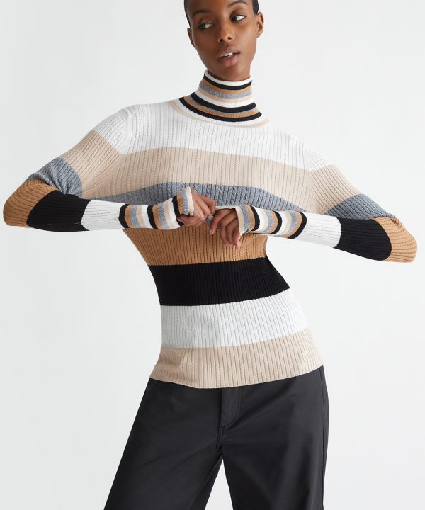 Jersey de cuello alto a rayas - LIU.JO