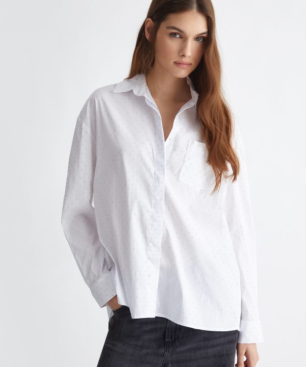 Camisa oversize con minitachuelas - LIU.JO