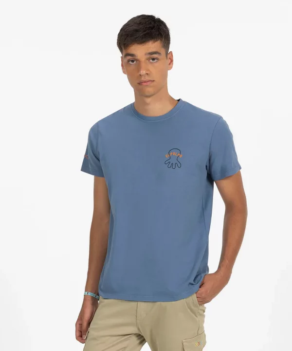 Camiseta bordado contraste - EL PULPO