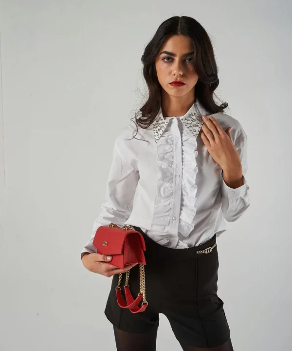 Camisa de popelina con volantes - MET