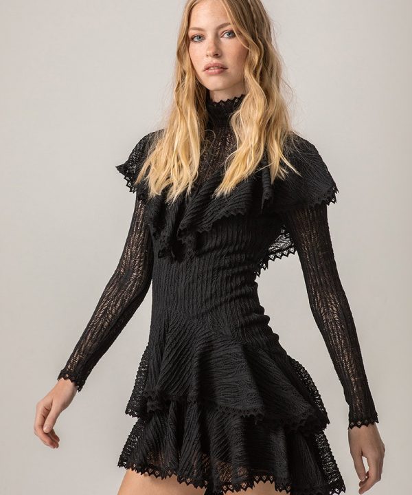 Vestido volante strech negro - HIGHLY PREPPY