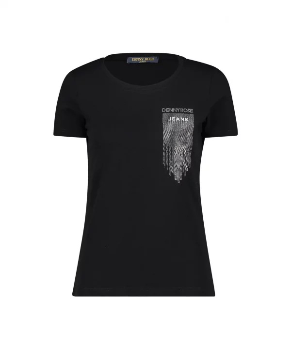 Camiseta de algodón con pedrería - DENNY ROSE