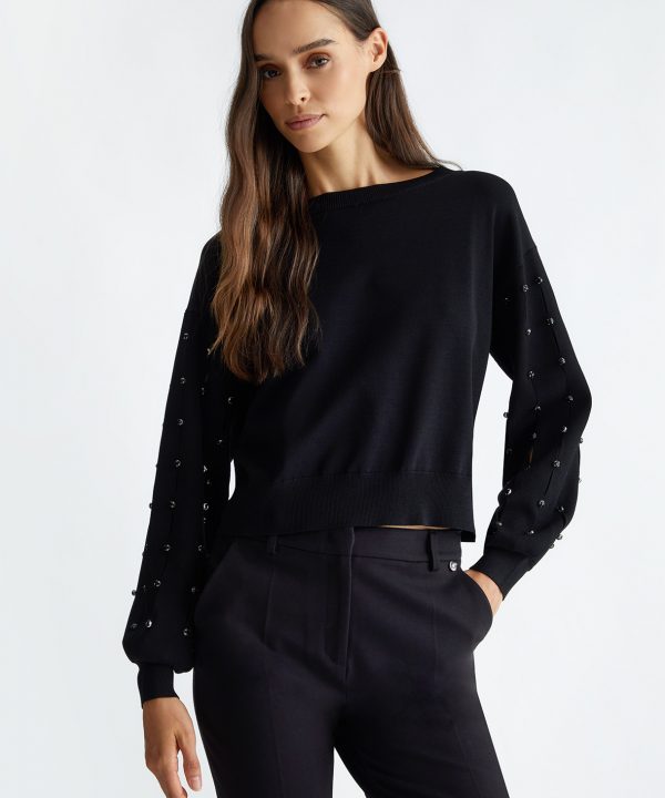 Jersey con aberturas y strass - LIU.JO