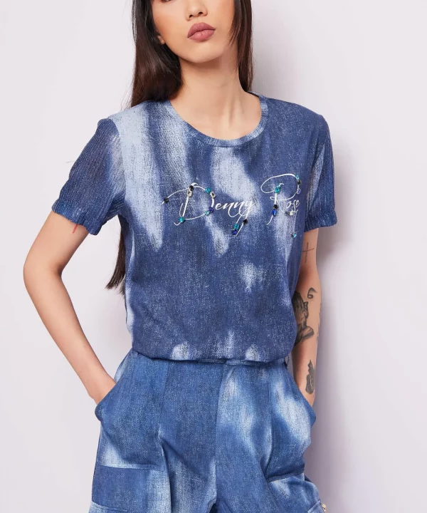Camiseta de algodón estampada - DENNY ROSE