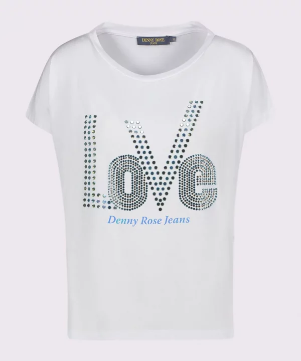 Camiseta blanca con estampado - DENNY ROSE