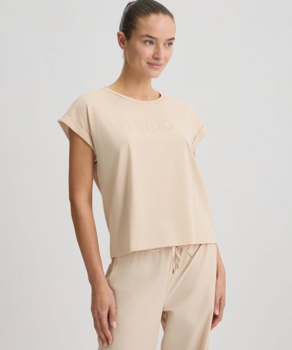 Camiseta de algodón con logotipo - LIU.JO