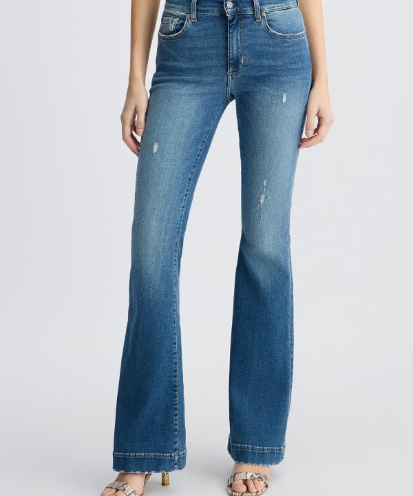 Vaqueros acampanados azules con strass - LIU.JO