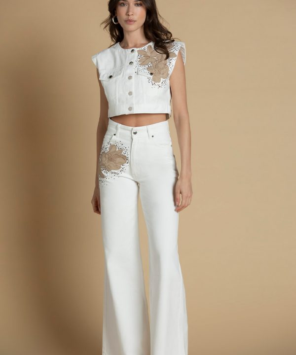 Pantalón con bordados - SAHOCO