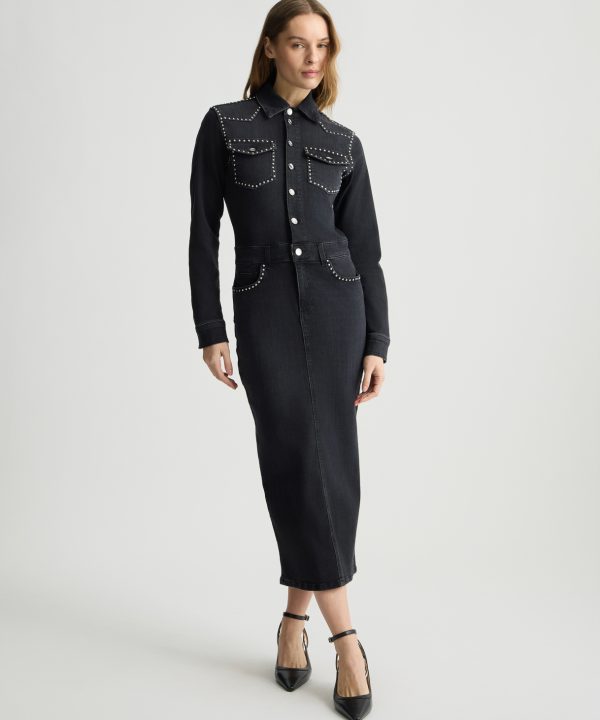 Vestido camisero de denim con tachuelas - LIU.JO