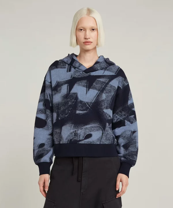 Sudadera sprayed letters loose hooded - G-STAR RAW