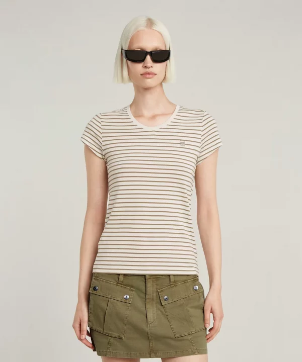 Top Stripe Eyben Slim V-Neck 2.0 - G-STAR RAW
