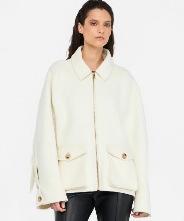 Chaquetón de lana con flecos - LIU.JO