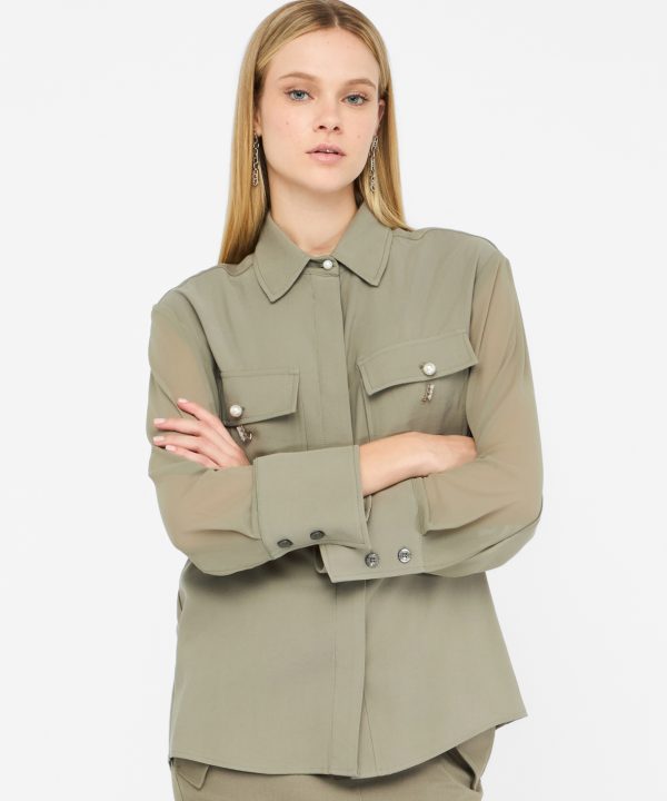Chaqueta sobrecamisa de gabardina - LIU.JO