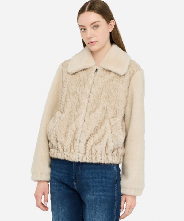 Bomber de peluche con trenzas - LIU.JO