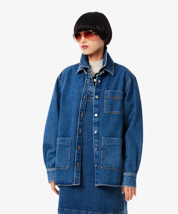 Sobrecamisa de denim oversized - LACOSTE