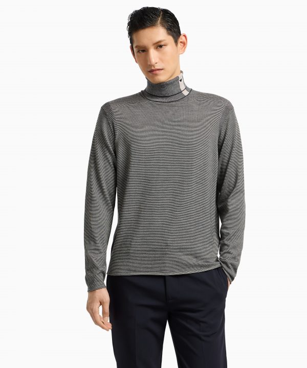 Jersey de cuello alto de lana virgen - ARMANI