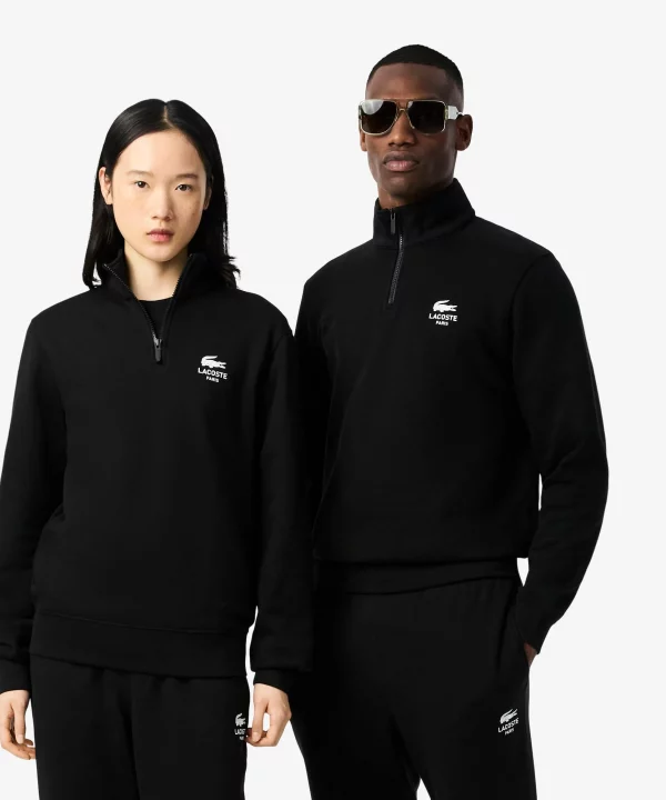 Sudadera estampada con cuello alto y cremallera - LACOSTE