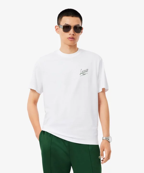 Camiseta de punto jersey con múltiples estampados - LACOSTE