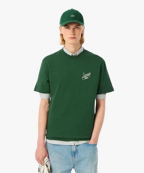 Camiseta de punto jersey con múltiples estampados - LACOSTE