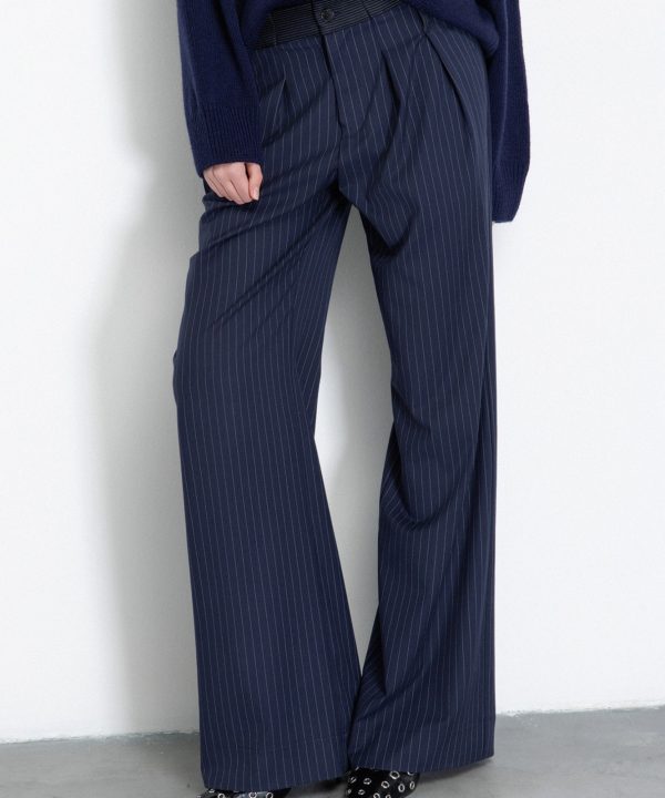 Pantalones anchos de raya diplomática - GAëLLE