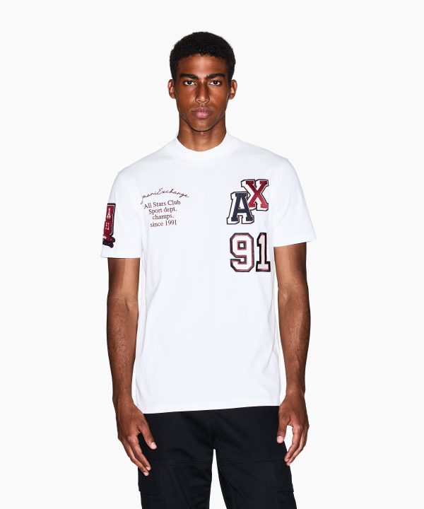 Camiseta de corte regular con múltiples logotipos - ARMANI EXCHANGE