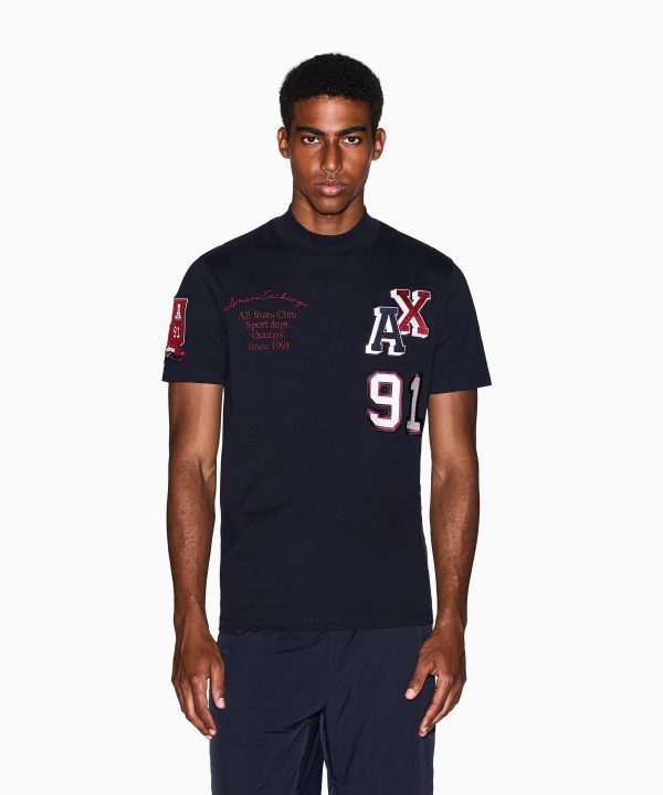 Camiseta de corte regular con múltiples logotipos - ARMANI EXCHANGE