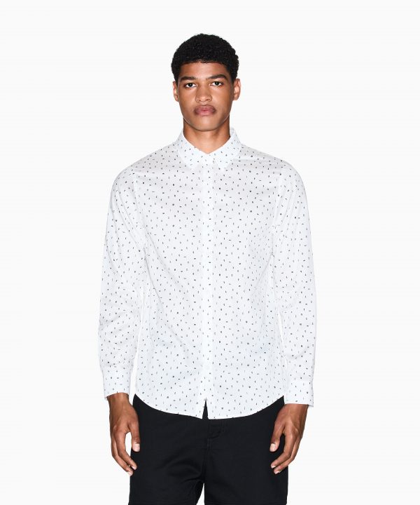 Camisa de corte regular con logotipo de letras - ARMANI EXCHANGE