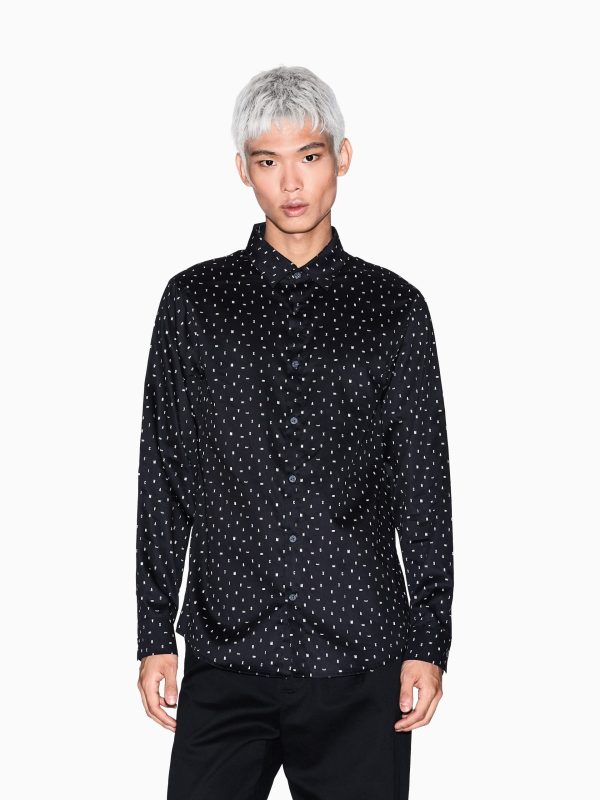 Camisa de corte regular con logotipo de letras - ARMANI EXCHANGE