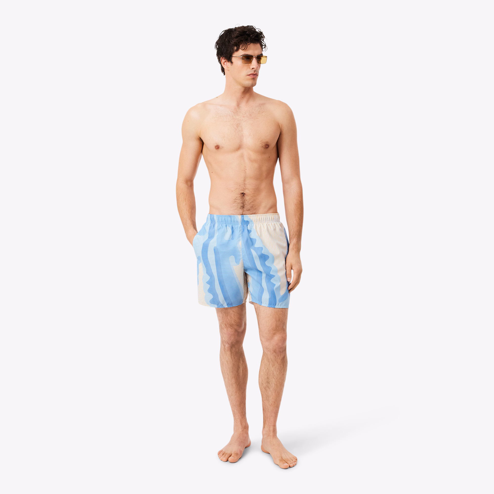 Bañador de rayas de largo medio – LACOSTE