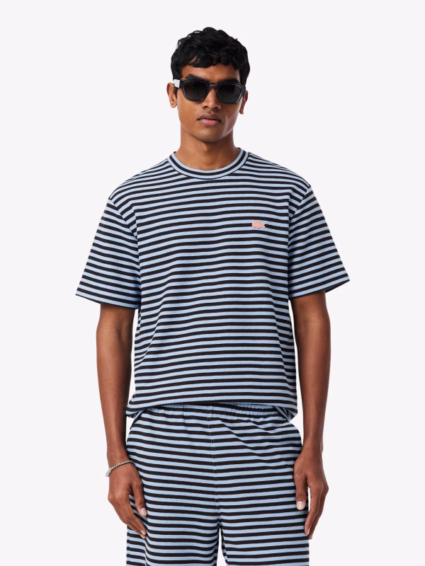 Camiseta Textured Striped Cotton - LACOSTE