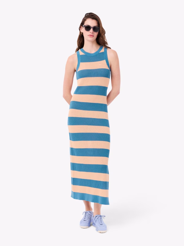 Vestido de algodón de rayas - LACOSTE