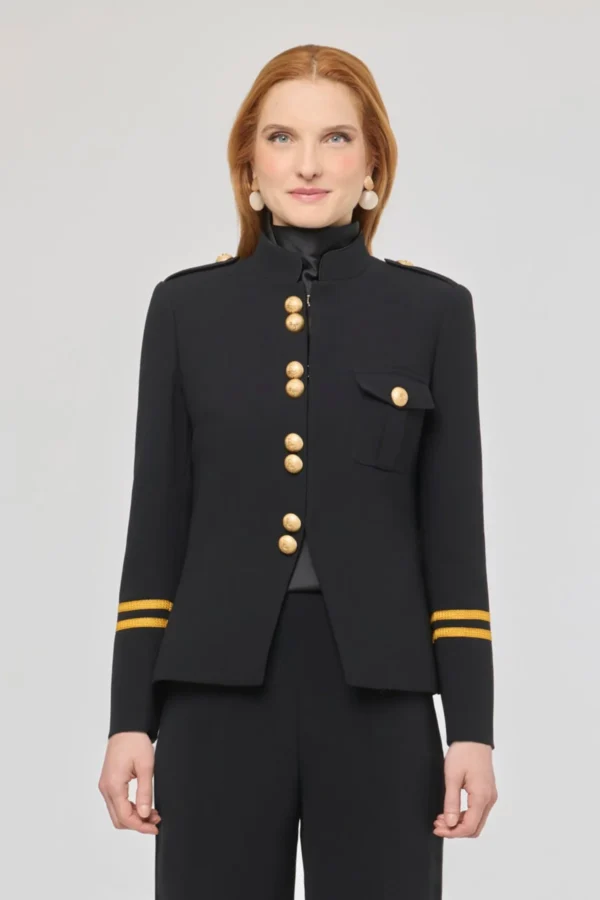 Blazer negra con galones Claudia London - THE EXTREME COLLECTION