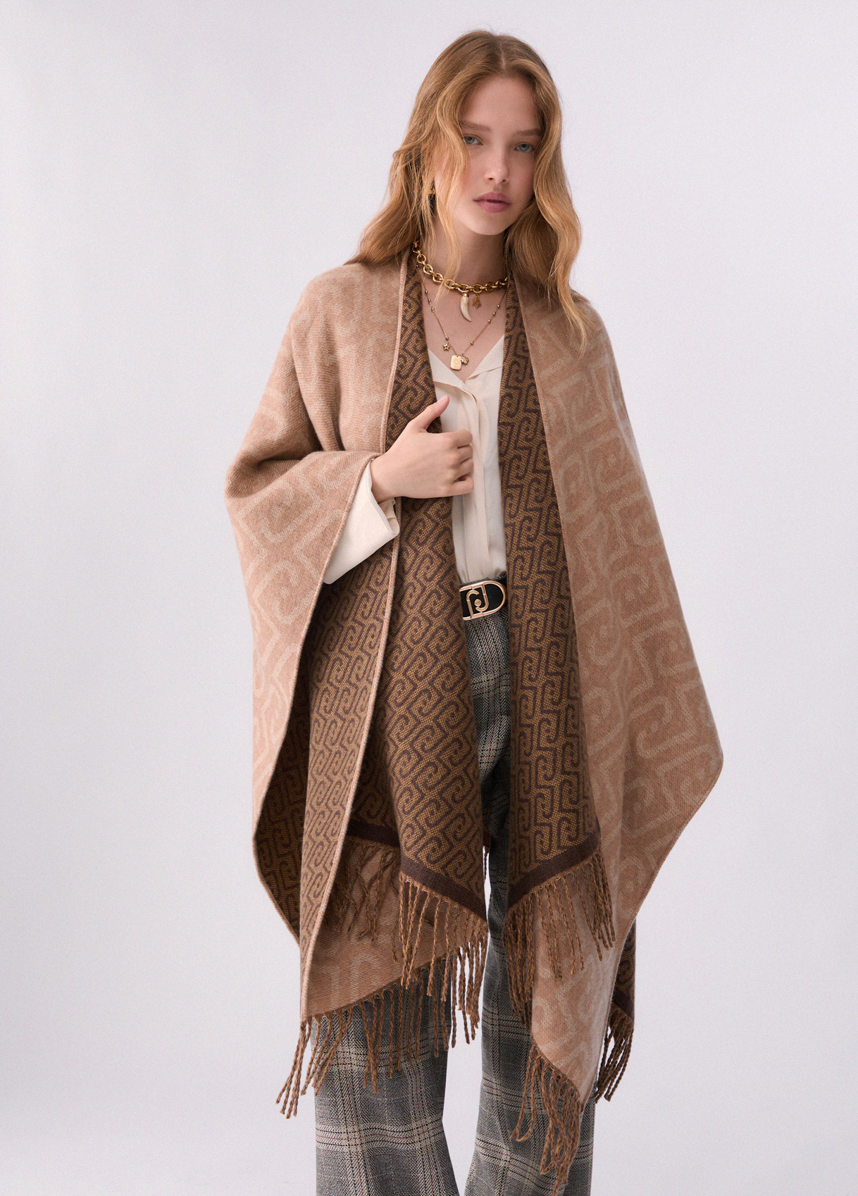 Poncho monograma jacquard - LIU.JO