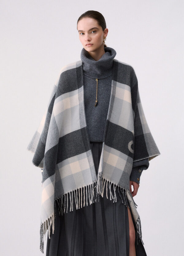 Poncho de cuadros jacquard - LIU.JO