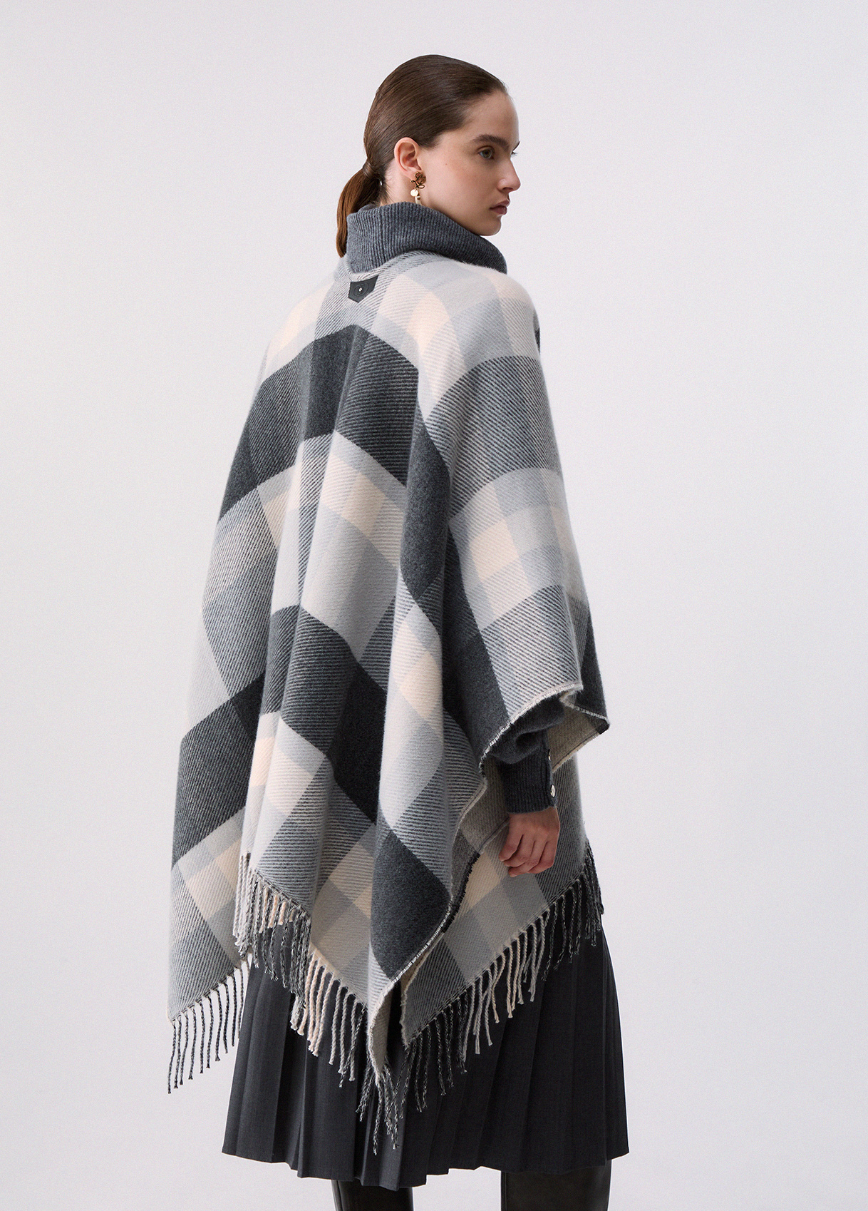 Poncho de cuadros jacquard - LIU.JO - Imagen 2
