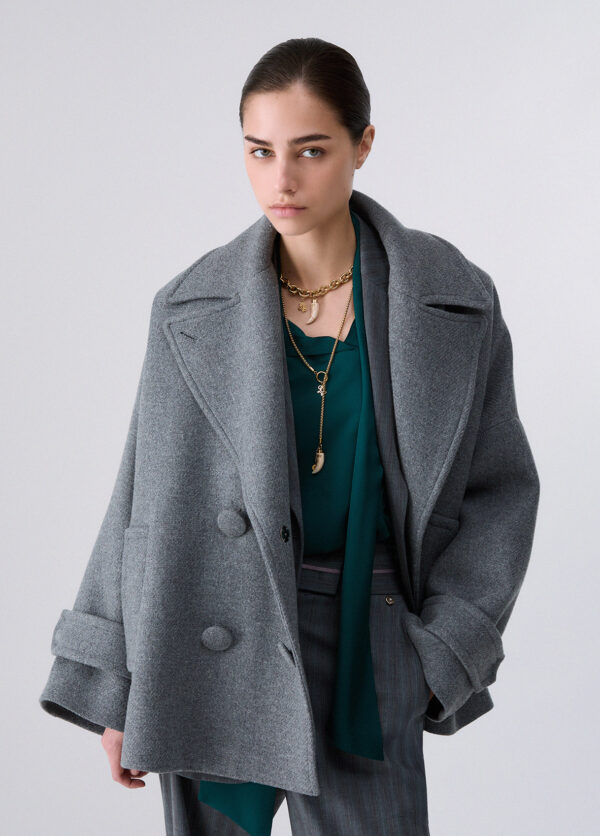 Abrigo oversize en lana - LIU.JO