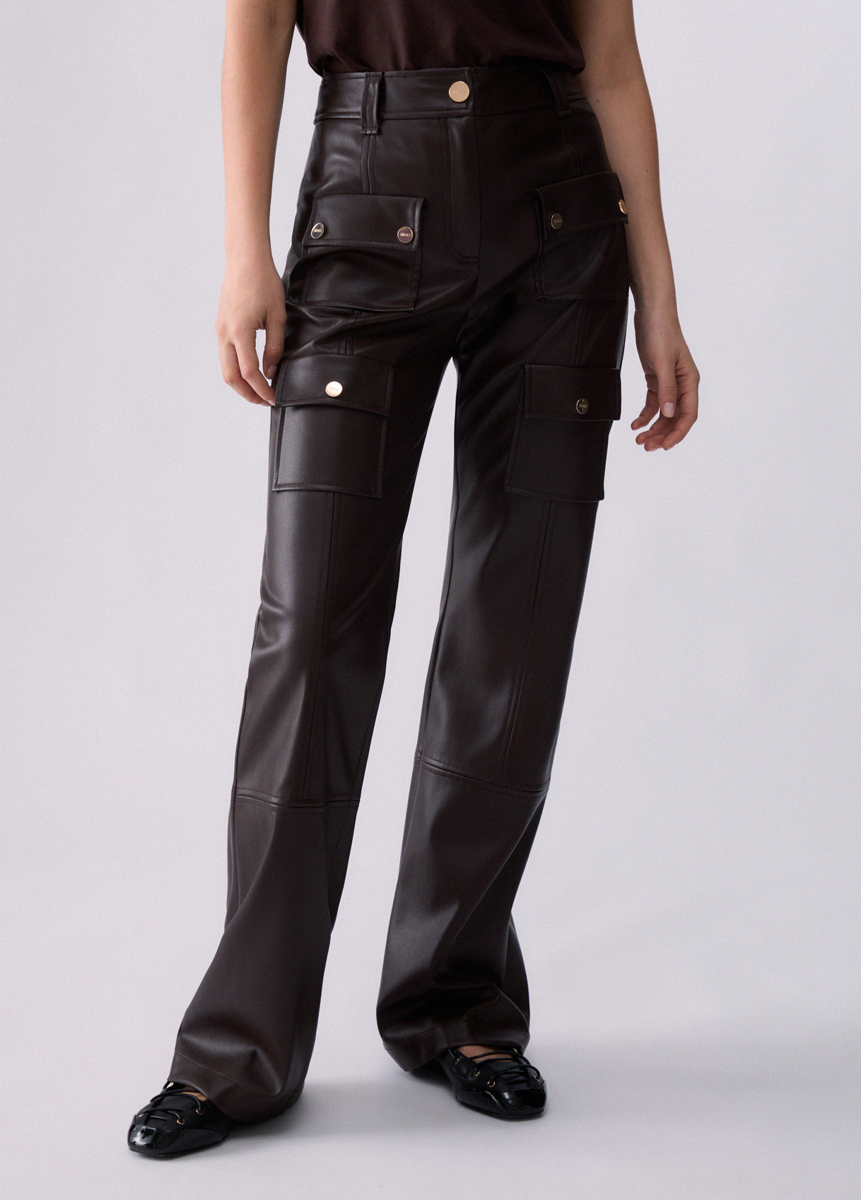 Pantalones en tejido revestido - LIU.JO