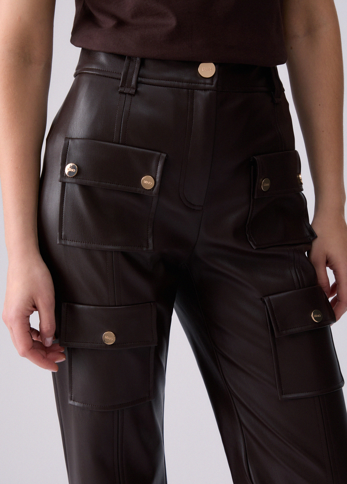 Pantalones en tejido revestido - LIU.JO - Imagen 3