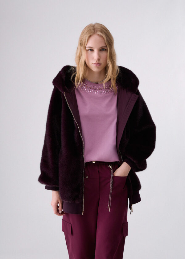 Cazadora oversize en teddy - LIU.JO