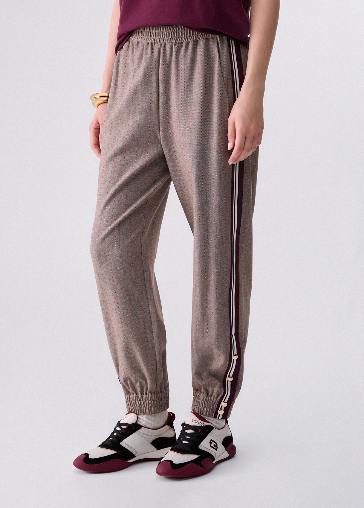 Pantalones jogger con tape laterale - LIU.JO