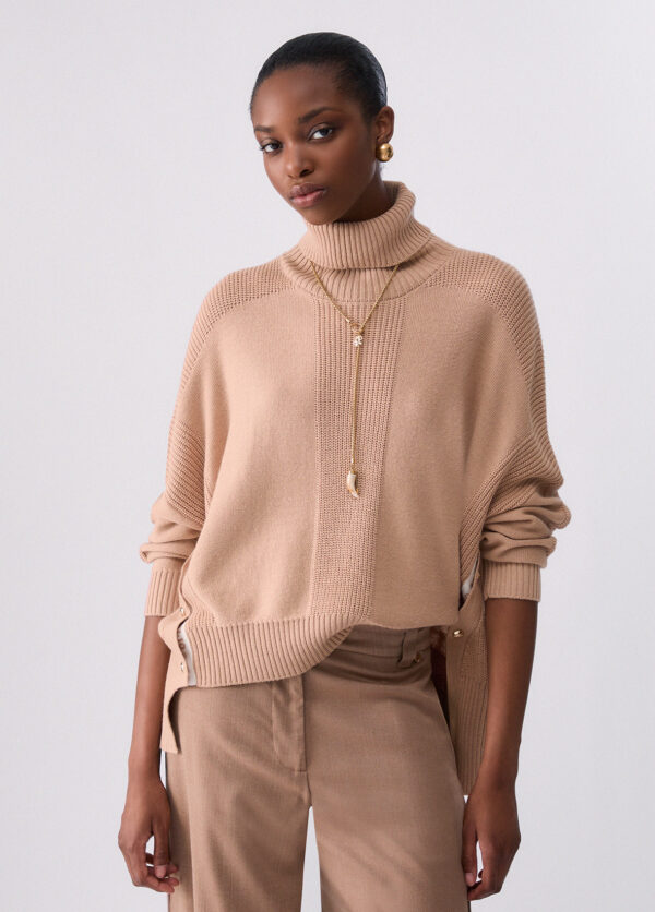 Jersey de cuello alto en mezcla de lana - LIU.JO