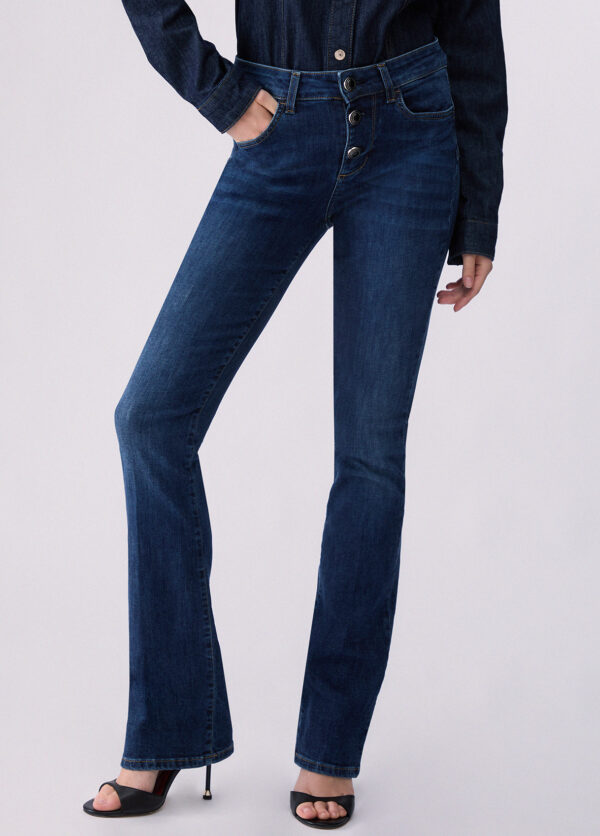 Jeans bootcut con botones joya - LIU.JO