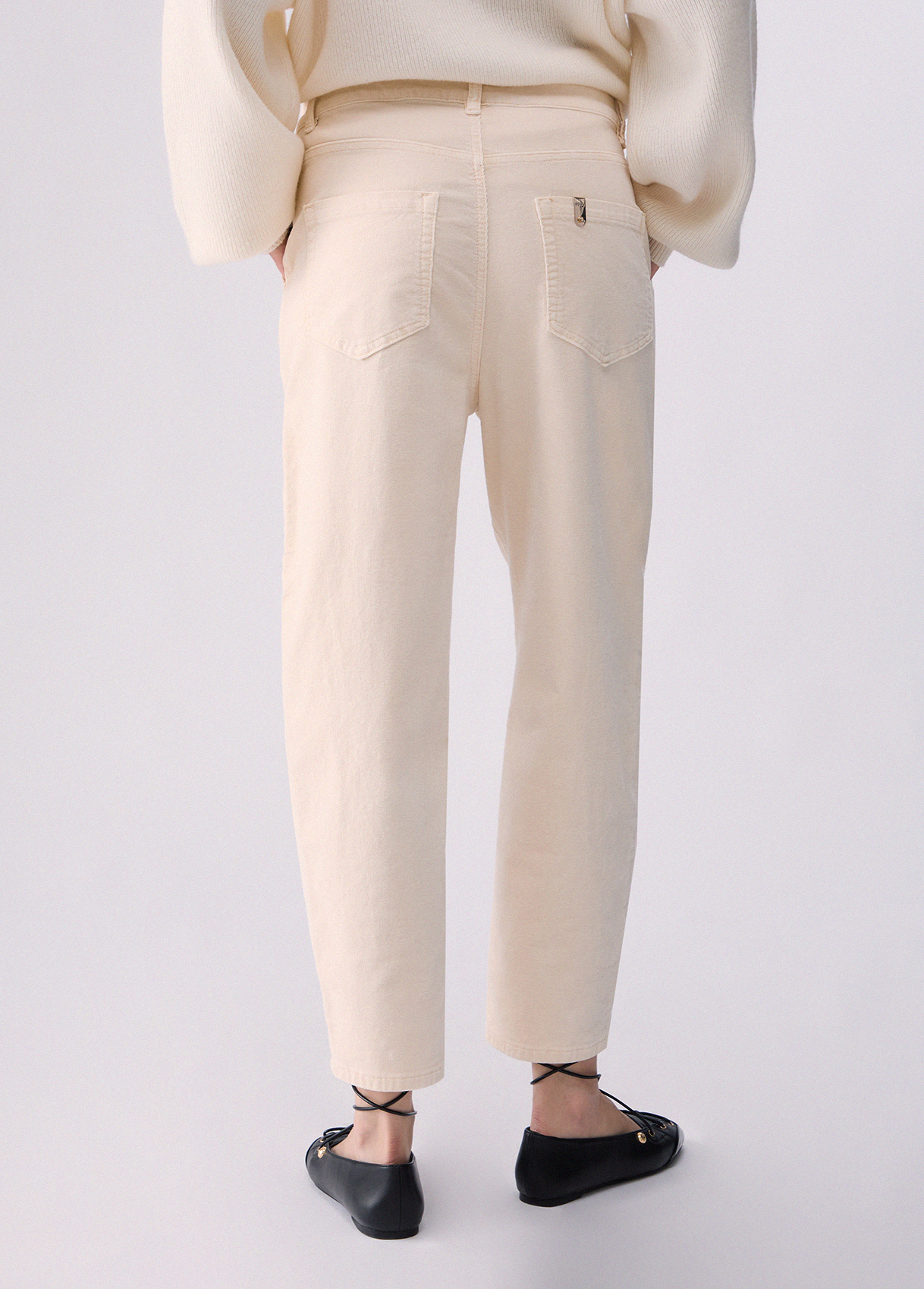 Pantalones boyfriend en terciopelo - LIU.JO - Imagen 2