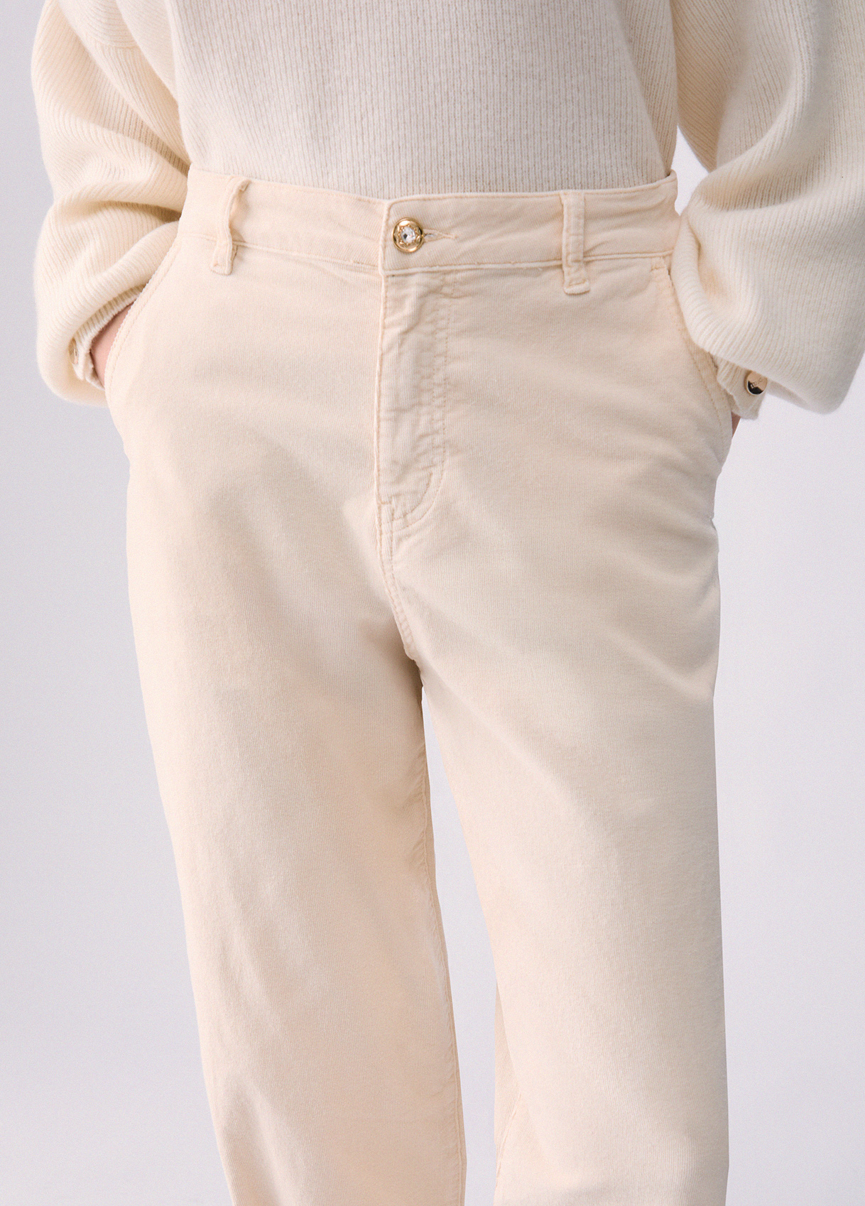 Pantalones boyfriend en terciopelo - LIU.JO - Imagen 3