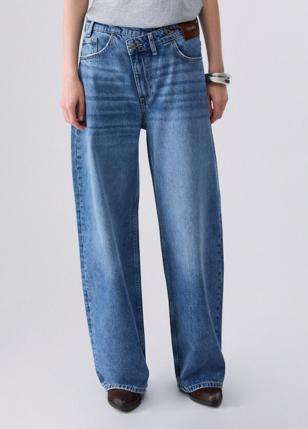 Jeans rectos con cinturilla asimétrico - LIU.JO