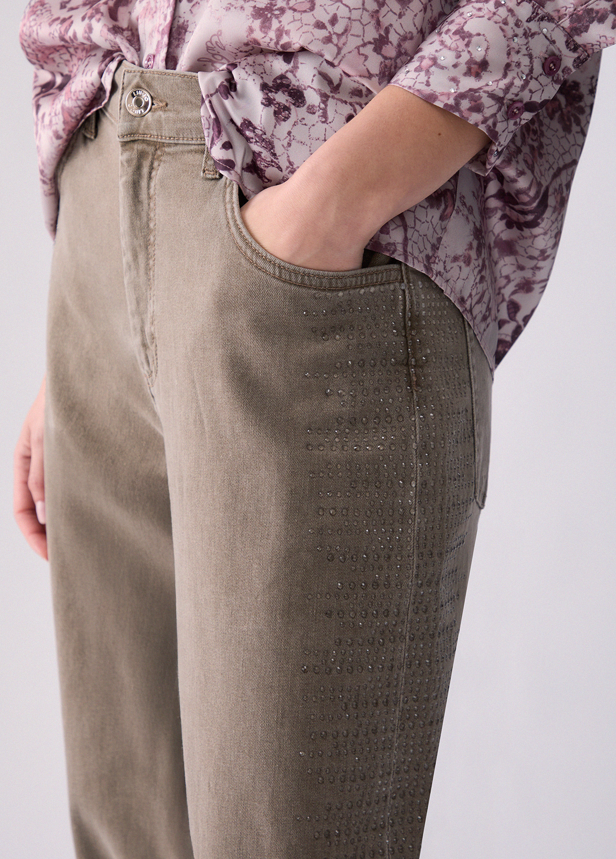 Pantalones balloon con micro-strass - LIU.JO - Imagen 3