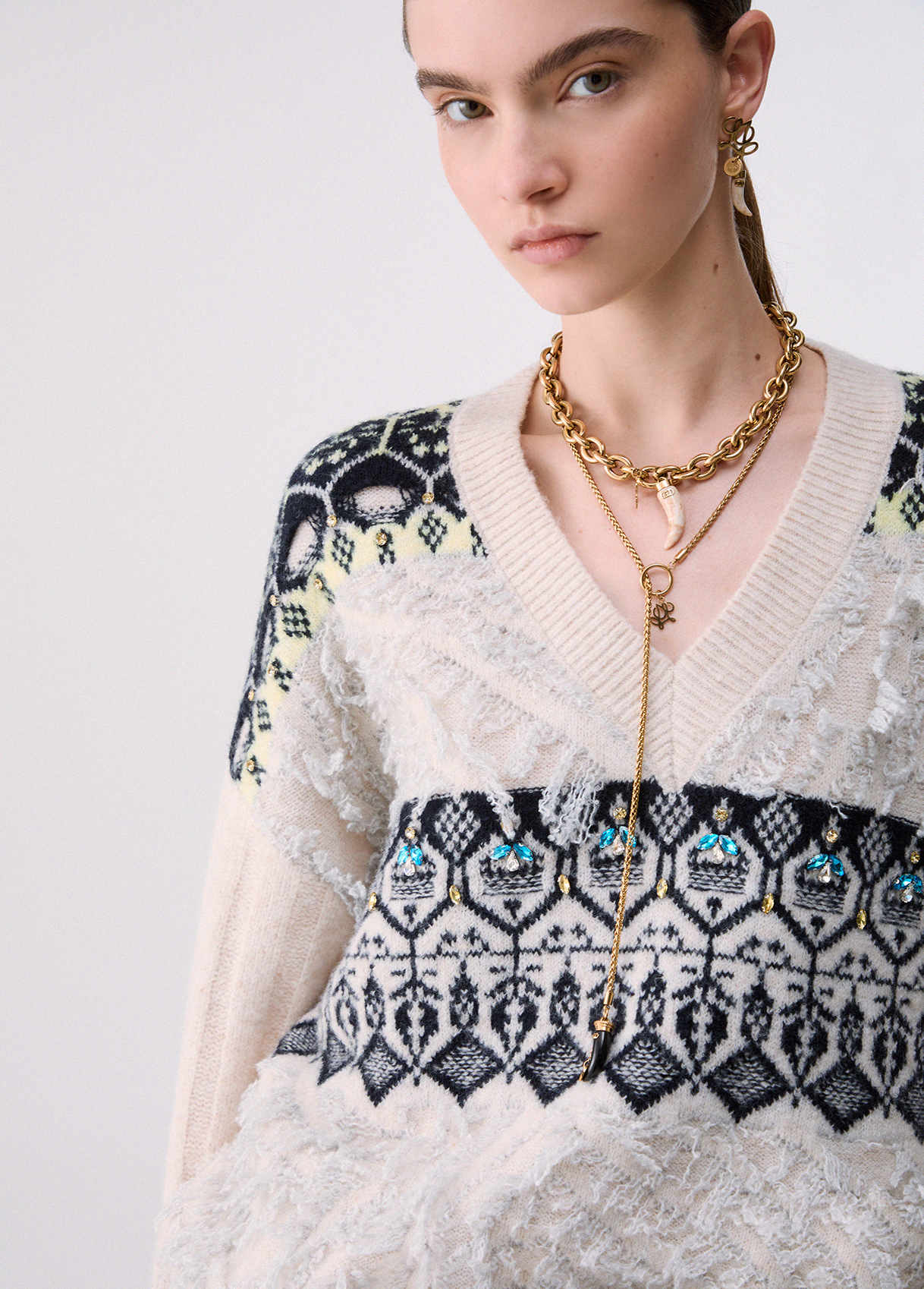 Punto jacquard con bordados joya - LIU.JO - Imagen 3