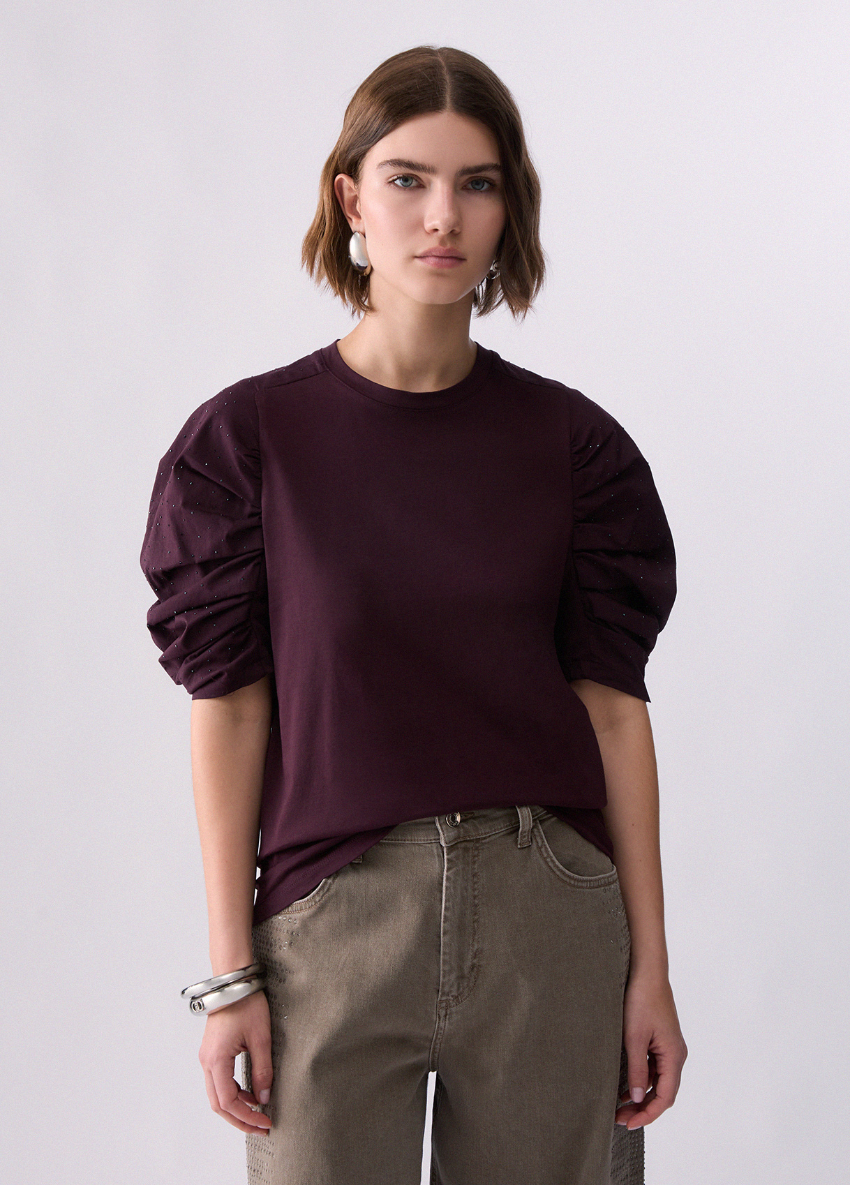 Camiseta con mangas fruncidas - LIU.JO