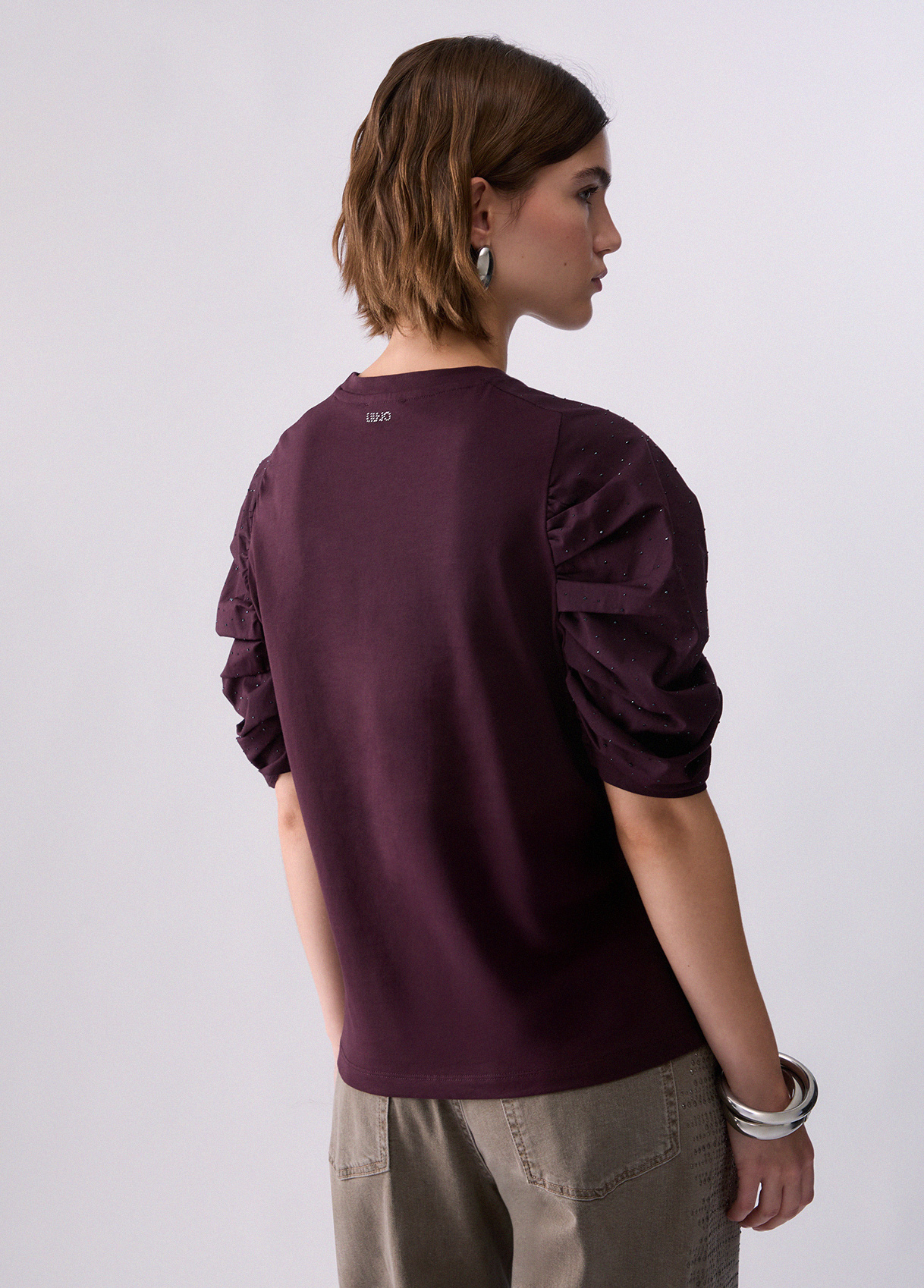 Camiseta con mangas fruncidas - LIU.JO - Imagen 2